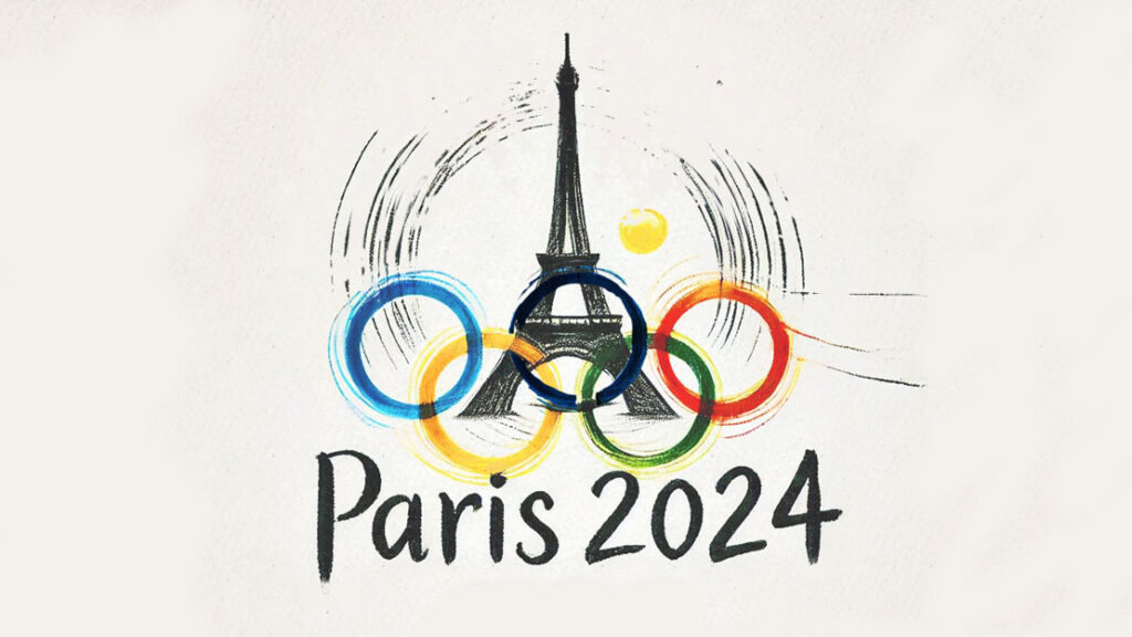 Paris 2024 - La tour Eiffel et les anneaux olympiques